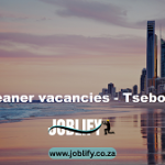 Cleaner vacancies – Tsebo Â