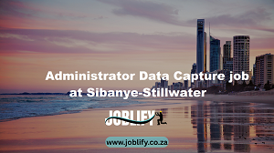 Administrator Data Capture job at Sibanye-Stillwater